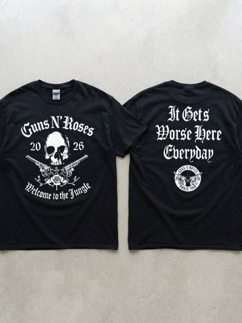 Guns N Roses Welcome To The Jungle World Tour 2026 Black T-Shirt S-4XL